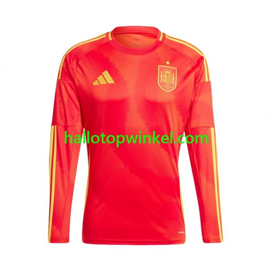 Spanje Voetbalshirt Heren Thuis Tenue Euro 2024 Lange Mouw