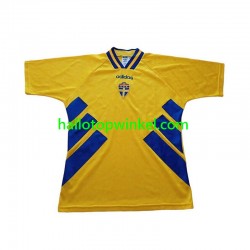 Zweden Voetbalshirt Retro Heren Thuis Tenue 1994 Korte Mouw
