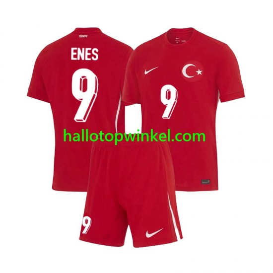 Turkije Voetbalshirt Enes Unal 9 Kleuters/Kids Uit Tenue Euro 2024 Korte Mouw