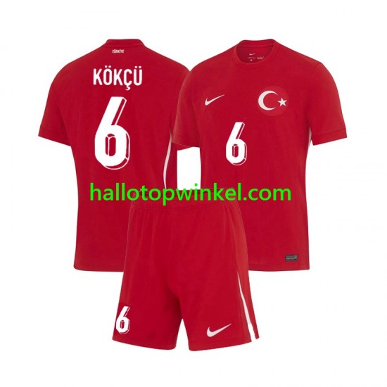 Turkije Voetbalshirt Orkun Kokcu 6 Kleuters/Kids Uit Tenue Euro 2024 Korte Mouw