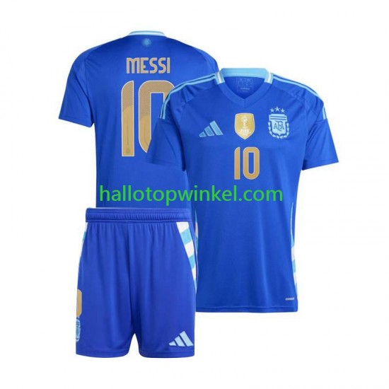 Argentinië Voetbalshirt Lionel Messi 10 Copa America 2024  Kleuters/Kids Uit Tenue  Korte Mouw