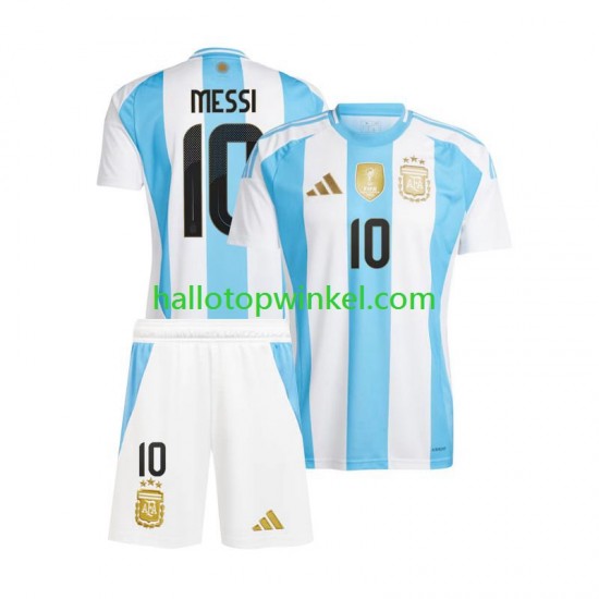 Argentinië Voetbalshirt Lionel Messi 10 Copa America 2024  Kleuters/Kids Thuis Tenue  Korte Mouw