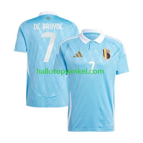 België Voetbalshirt De Bruyne 7 Heren Uit Tenue Euro 2024 Korte Mouw