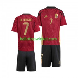 België Voetbalshirt De Bruyne 7 Kleuters/Kids Thuis Tenue Euro 2024 Korte Mouw