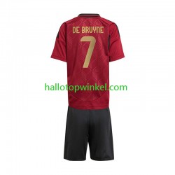 België Voetbalshirt De Bruyne 7 Kleuters/Kids Thuis Tenue Euro 2024 Korte Mouw