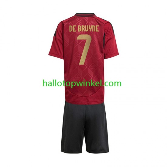 België Voetbalshirt De Bruyne 7 Kleuters/Kids Thuis Tenue Euro 2024 Korte Mouw