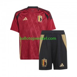 België Voetbalshirt Kleuters/Kids Thuis Tenue Euro 2024 Korte Mouw