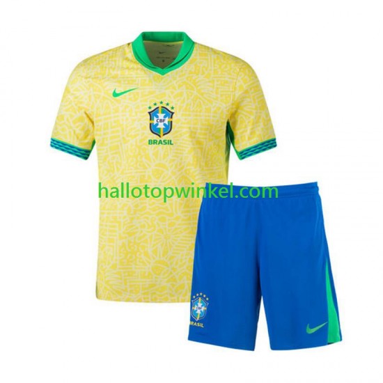 Brazilië Voetbalshirt Copa America 2024  Kleuters/Kids Thuis Tenue  Korte Mouw