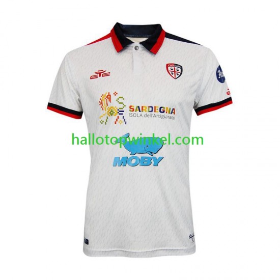 Cagliari Voetbalshirt Heren Uit Tenue 2023-2024 Korte Mouw