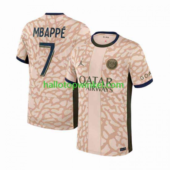 Paris Saint-Germain Voetbalshirt Mbappé Kylian 7 Heren Vierde Tenue 2023-2024 Korte Mouw