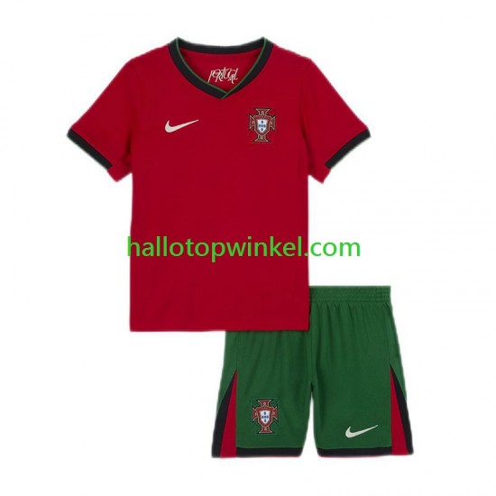 Portugal Voetbalshirt Kleuters/Kids Thuis Tenue Euro 2024 Korte Mouw