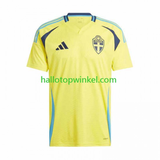 Zweden Voetbalshirt Heren Thuis Tenue 2024 Korte Mouw
