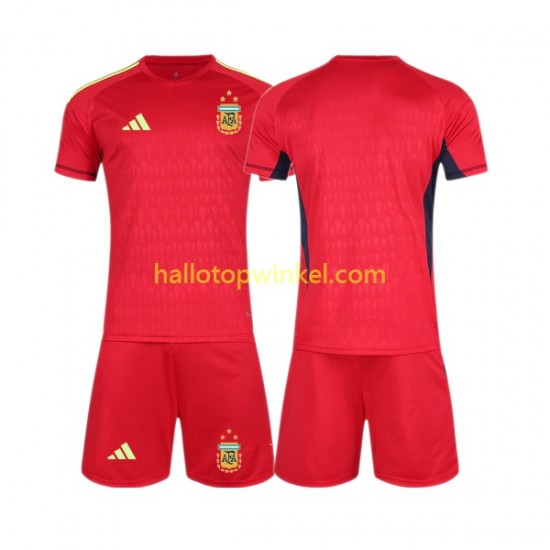 Argentinië Voetbalshirt Doelman Kleuters/Kids Uit Tenue WK 2022 Korte Mouw