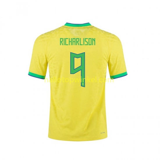 Brazilië Voetbalshirt RICHARLISON 9 Heren Thuis Tenue 2022 Korte Mouw