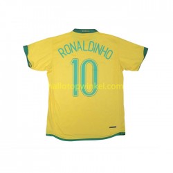 Brazilië Voetbalshirt RONALDINHO 10 Retro Heren Thuis Tenue 2006 Korte Mouw