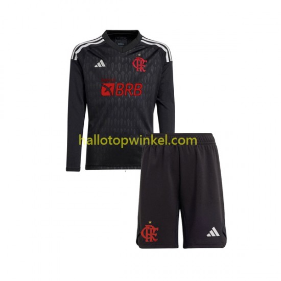 CR Flamengo Voetbalshirt Doelman Kleuters/Kids Uit Tenue 2023-2024 Lange Mouw
