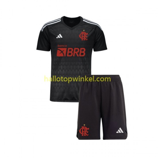 CR Flamengo Voetbalshirt Doelman Kleuters/Kids Uit Tenue 2023-2024 Korte Mouw