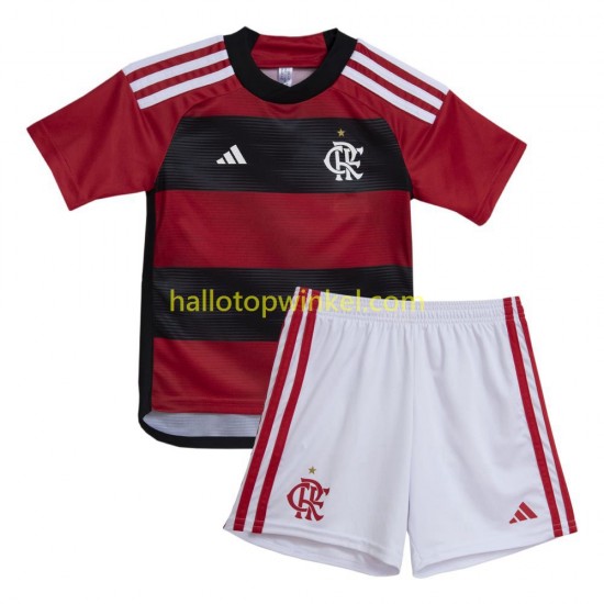 CR Flamengo Voetbalshirt Kleuters/Kids Thuis Tenue 2023-2024 Korte Mouw
