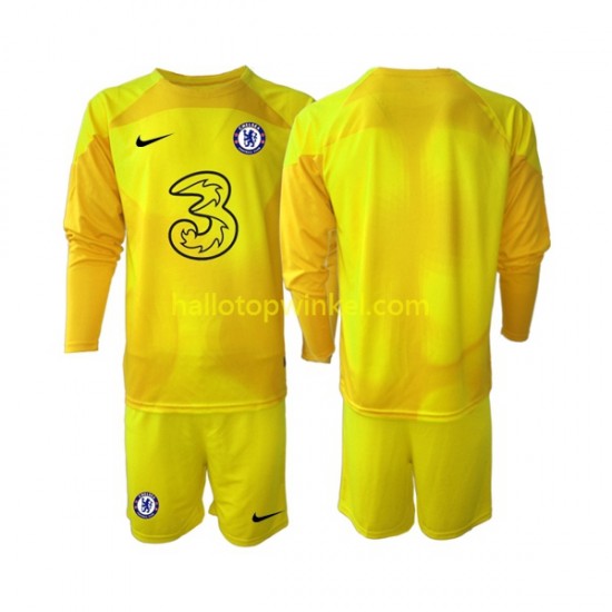 Chelsea Voetbalshirt Doelman Kleuters/Kids Uit Tenue 2022-2023 Lange Mouw
