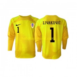 Kroatië Voetbalshirt Dominik Livakovic 1 Doelman Heren Thuis Tenue WK 2022 Lange Mouw