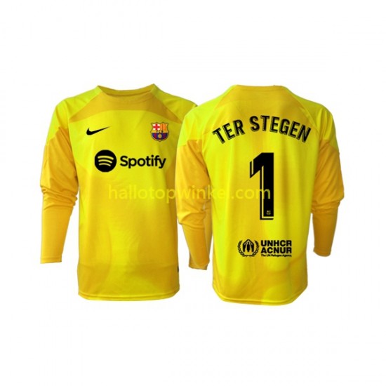 FC Barcelona Voetbalshirt Ter Stegen 1 Doelman Heren Vierde Tenue 2022-2023 Lange Mouw