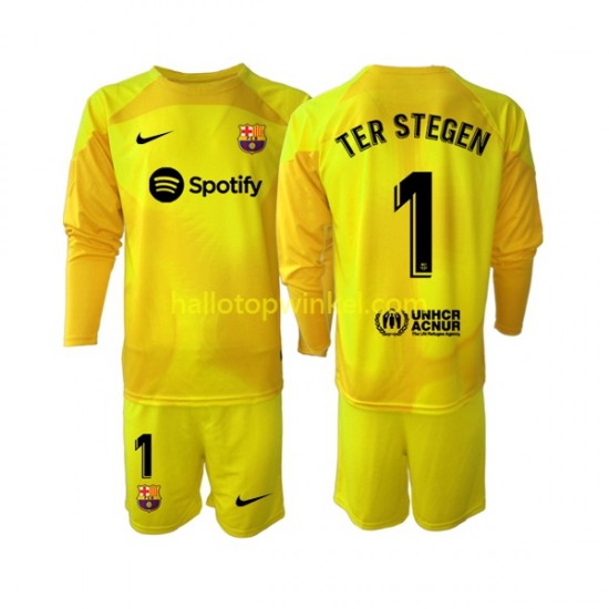 FC Barcelona Voetbalshirt Ter Stegen 1 Doelman Kleuters/Kids Vierde Tenue 2022-2023 Lange Mouw