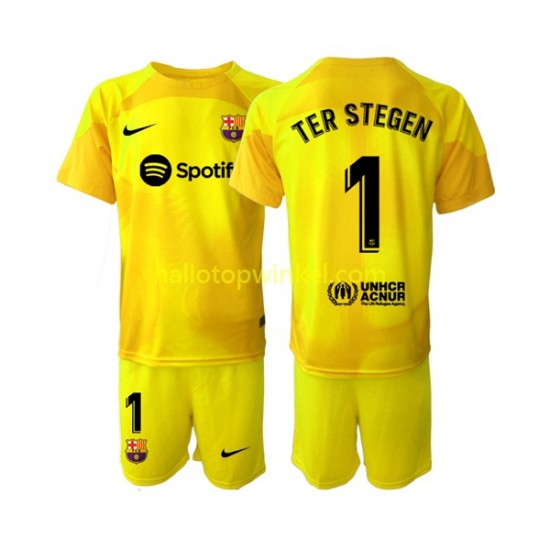 FC Barcelona Voetbalshirt Ter Stegen 1 Doelman Kleuters/Kids Vierde Tenue 2022-2023 Korte Mouw