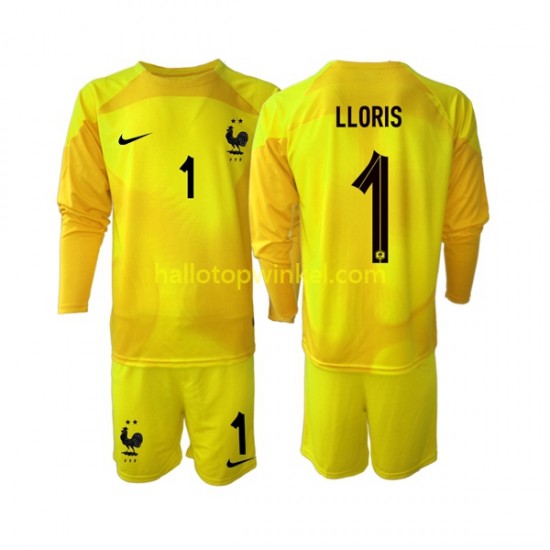 Frankrijk Voetbalshirt Hugo Lloris 1 Doelman Kleuters/Kids Derde Tenue WK 2022 Lange Mouw