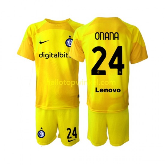 Inter Milan Voetbalshirt Andre Onana 24 Doelman Kleuters/Kids Uit Tenue 2022-2023 Korte Mouw