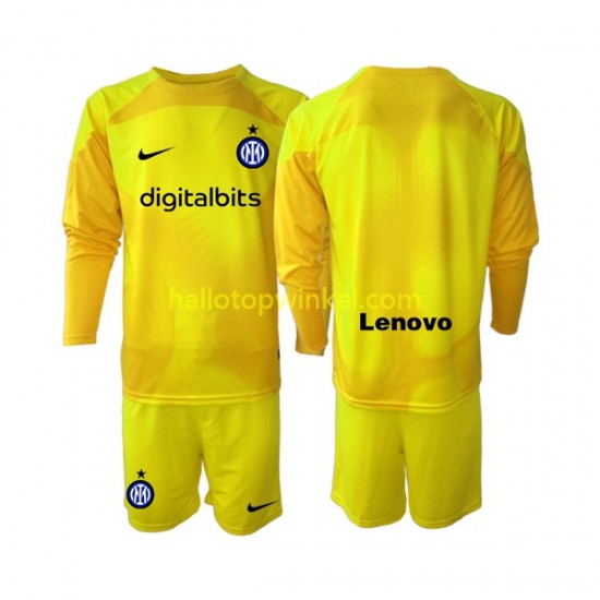 Inter Milan Voetbalshirt Doelman Kleuters/Kids Uit Tenue 2022-2023 Lange Mouw