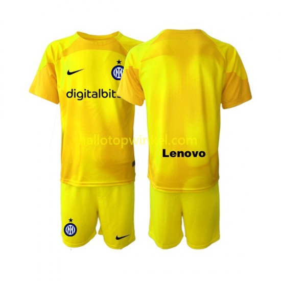 Inter Milan Voetbalshirt Doelman Kleuters/Kids Uit Tenue 2022-2023 Korte Mouw