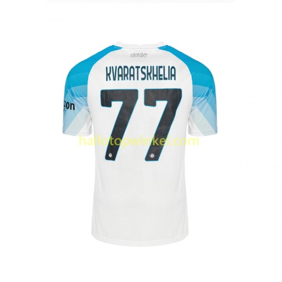 Napoli Voetbalshirt Face Game Kvaratskhelia 77 Heren Thuis Tenue 2022-2023 Korte Mouw