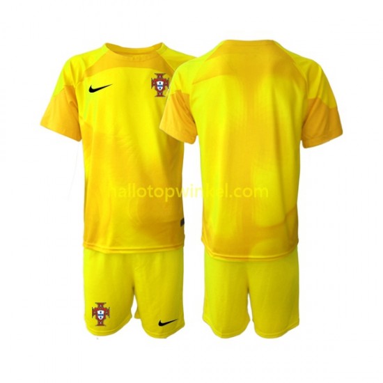 Portugal Voetbalshirt Doelman Kleuters/Kids Thuis Tenue WK 2022 Korte Mouw
