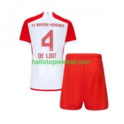 FC Bayern München Voetbalshirt Matthijs de Ligt 4 Kleuters/Kids Thuis Tenue 2023-2024 Korte Mouw