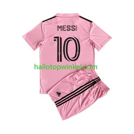 Inter Miami Voetbalshirt Lionel Messi 10 Kleuters/Kids Thuis Tenue 2023 Korte Mouw
