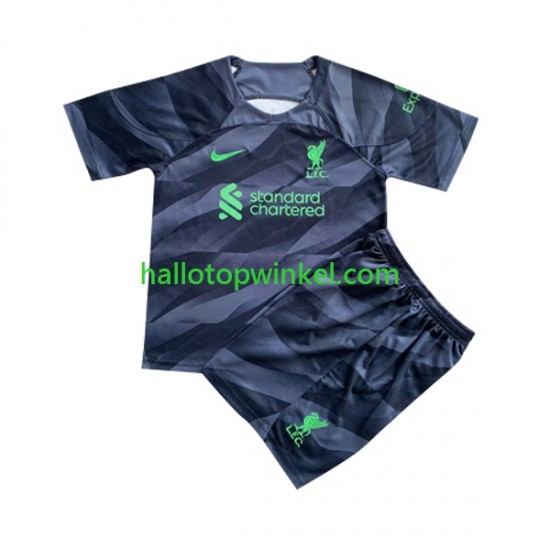 Liverpool Voetbalshirt Doelman Kleuters/Kids Uit Tenue 2023-2024 Korte Mouw