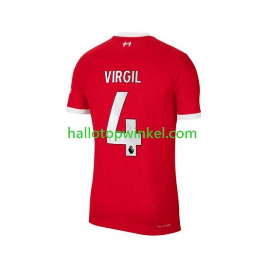 Liverpool Voetbalshirt Virgil van Dijk 4 Heren Thuis Tenue 2023-2024 Korte Mouw
