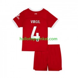 Liverpool Voetbalshirt Virgil van Dijk 4 Kleuters/Kids Thuis Tenue 2023-2024 Korte Mouw