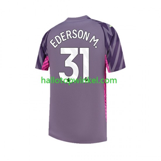 Manchester City Voetbalshirt Ederson Moraes 31 Doelman Heren Uit Tenue 2023-2024 Korte Mouw