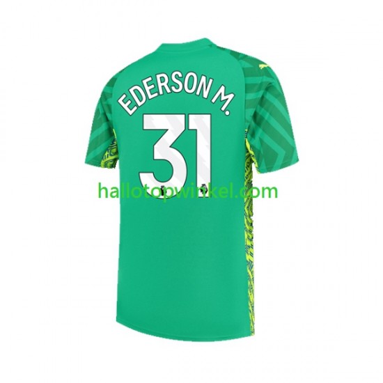 Manchester City Voetbalshirt Ederson Moraes 31 Doelman Heren Thuis Tenue 2023-2024 Korte Mouw