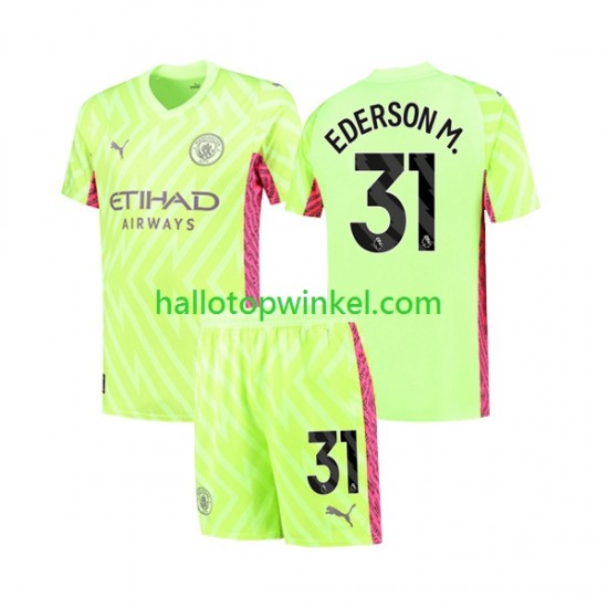 Manchester City Voetbalshirt Ederson Moraes 31 Doelman Kleuters/Kids Derde Tenue 2023-2024 Korte Mouw