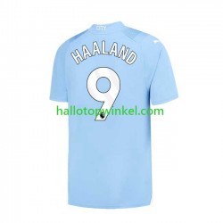 Manchester City Voetbalshirt Haaland 9 Heren Thuis Tenue 2023-2024 Korte Mouw