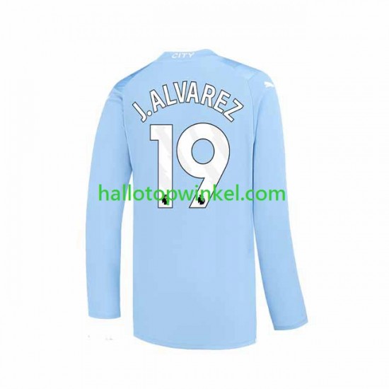 Manchester City Voetbalshirt J. ALVAREZ 19 Heren Thuis Tenue 2023-2024 Lange Mouw