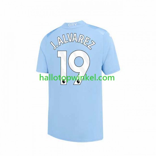 Manchester City Voetbalshirt J. ALVAREZ 19 Heren Thuis Tenue 2023-2024 Korte Mouw