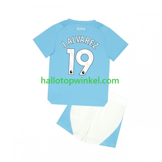 Manchester City Voetbalshirt J. ALVAREZ 19 Kleuters/Kids Thuis Tenue 2023-2024 Korte Mouw