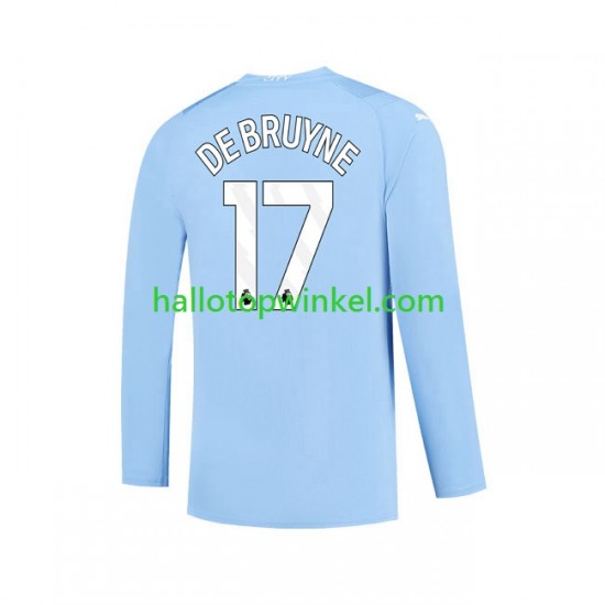 Manchester City Voetbalshirt Kevin De Bruyne 17 Heren Thuis Tenue 2023-2024 Lange Mouw