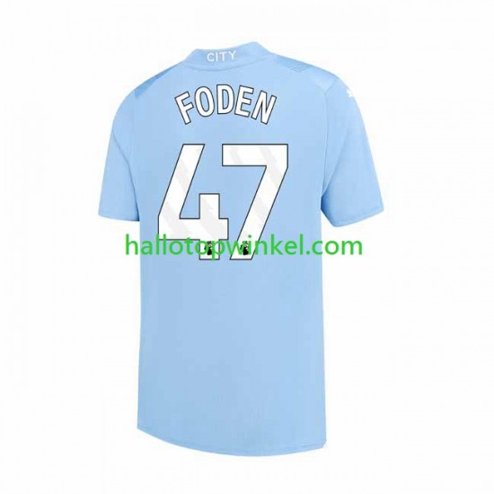 Manchester City Voetbalshirt Phil Foden 47 Heren Thuis Tenue 2023-2024 Korte Mouw