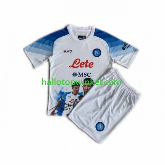 Napoli Voetbalshirt Face Game Minjae 3 Kleuters/Kids Thuis Tenue 2022-2023 Korte Mouw