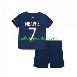 Paris Saint-Germain Voetbalshirt Mbappé 7 Kleuters/Kids Thuis Tenue 2023-2024 Korte Mouw