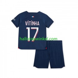 Paris Saint-Germain Voetbalshirt Vitinha 17 Kleuters/Kids Thuis Tenue 2023-2024 Korte Mouw